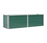 Raised Garden Bed Outdoor Planter Flower Box Galvanised Steel Green vidaXL