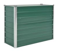 vidaXL Raised Garden Bed - Galvanised Steel - Suitable for Patios, Balconies or Gardens - Ample Planting Space for Flowers, Herbs and Vegetables - Weather Resistant - Green
