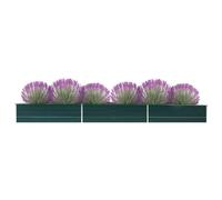 Raised Garden Bed Outdoor Planter Flower Box Galvanised Steel Green vidaXL