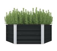 vidaXL Raised Garden Bed Anthracite 129x129x45 cm Galvanised Steel