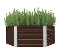 Raised Garden Bed Outdoor Planter Patio Plant Pot Galvanised Steel vidaXL