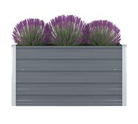 vidaXL Raised Garden Bed Galvanised Steel Grey Metal Planter Pot Flower Boxes