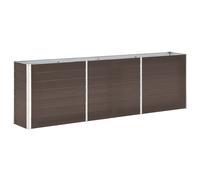 vidaXL Garden Raised Bed Galvanised Steel 240X40X77cm - Brown, Brown