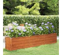 Raised Garden Bed Rusty Corten Steel 240x40x45 cm Heavy Duty Weathering Planter