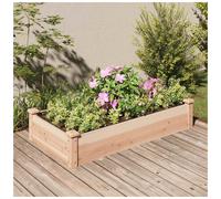 Raised Garden Bed Solid Fir Wood Natural 120x60x25cm Planter Liner Open GrowBox