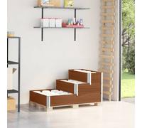 Raised Garden Bed Solid Pine Wood Dark Brown 120 x 80 x 60.5 cm Foldable 3-Tier