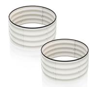 Raised Garden Bed with Safety Edging - White 4x4x1 ft - Rounded - Pack of 2 - Bottomless Galvanised Steel Planter Box for Plants, Vegetables and Flowers, Galvanized Metal Raised Garden Beds