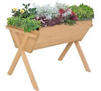Raised Garden Bed Wooden Planter Box Trough with Legs Vegetables Plants Flowers