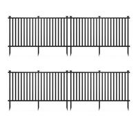 Raised Garden Fence Kit - 4 Panels, 80L x 37.5H Outdoor Privacy Barrier with Sharp Ground Stakes and Protective Caps, No Dig Vinyl Picket Fencing for Yard and Patio