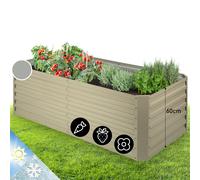 Raised Garden Flower Bed Plant Pot Planter 180x60x90cm 970l Steel Beige