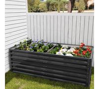 Raised Garden Flower Bed Planter Plant Pot Vegetable Herbs Grow Box XLarge Frame, Charcoal Black
