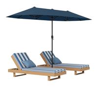 Raised Garden Kits 13 FT Double-sided Patio Umbrella Outdoor Large Twin Size Umbrella Crank Handle 12 Heavy-Duty Ribs Oversized Rectangle Market Umbrella for Garden Deck Poolside
