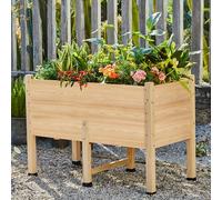 Raised Garden Kits 4x2 Ft - Features Legs Drainage Holes 16 Inch Depth for Vegetables Flowers Herbs Elevated Wood Planter Box for Balcony Patio and Backyard Easy Assembly