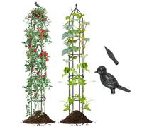 Raised Garden Kits Garden Trellis for Climbing Plants 78 Tall Metal Obelisk Trellis Adjustable Height Cable Ties 2 in 1 Plant Cages Supports for Flowers Vegetables Vines Indoor Out