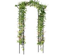 Raised Garden Kits Metal Garden Arch Trellis Pergola Arbour with Support Trellis Archway for Climbing Plant Vines (170x39x210cm No Box Wheels)