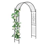 Raised Garden Kits Rosenbogen aus Metall 143 x 40 x 234 cm Gartenbogen mit Rankhilfe 4 Erdspießen Torbogen für Kletterpflanzen Rankbogen Hochzeitsbogen für Garten Hochzeit Party