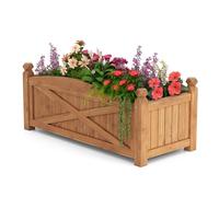 Raised Garden Kits Wooden Solid Wood Gardening Plant Container Drainage Holes for Flower Vegetable Fruit Outdoor Elevated Planter Box for Patio Garden Yard Balcony (36 x 16 x 15)
