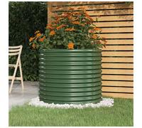 vidaXL Green Galvanised Steel Garden Planter 68 x 80 x 80cm - Wilko