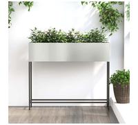 Raised Garden Planter Rectangular Galvanized Steel 100 x 26 x 82 cm Modern Urban