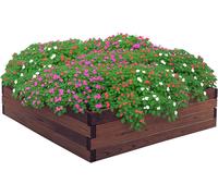 Raised Garden Planter Wooden Bed Large Square Plants Vegetables Herbs Flowers