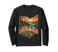 Raised in The Buckeye State Ohio Native Outdoor Pride Long Sleeve T-Shirt