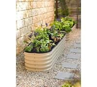 Raised metal garden bed cream finish modular 4 in 1