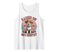 Raised On 90s Country Cute Dog Retro Western Music Men Women Tank Top
