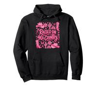 Raised On 90s Country Music Fan Pink Retro Design Pullover Hoodie