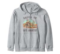 Raised On 90's Country Music Western Life Rodeo Cowgirls Zip Hoodie