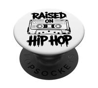 Raised On 90s Hip Hop Retro Cassette Tape Music Lover PopSockets Adhesive PopGrip