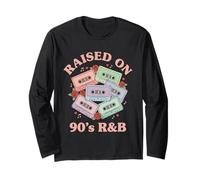Raised ON 90s R&B Cassette Throwback Vintage Old School RNB Long Sleeve T-Shirt