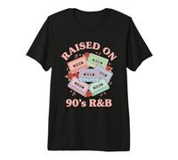 Raised ON 90s R&B Cassette Throwback Vintage Old School RNB Premium T-Shirt