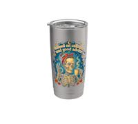 Raised on Cafecito Good Advice Skeleton Coffee Lover Stainless Steel Insulated Tumbler