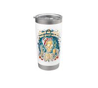 Raised on Cafecito Good Advice Skeleton Coffee Lover Stainless Steel Insulated Tumbler