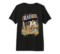 Raised On Country Roads and Jesus Christian Western Premium T-Shirt