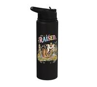 Raised On Country Roads and Jesus Christian Western Stainless Steel Insulated Water Bottle