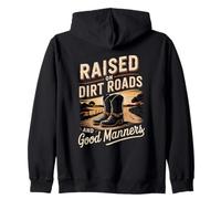 Raised On Dirt Roads And Good Manners - Zip Hoodie