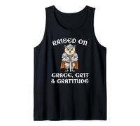 Raised On Grace Grit and Gratitude Medieval Owl Knight Tank Top