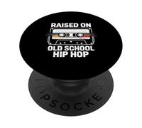 Raised On Old Retro School Hip Hop Cassette Tape 80s 90s Rap PopSockets Adhesive PopGrip