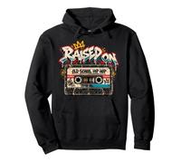 Raised On Old School Hip Hop, Cassette, 80s & 90s Graffiti Pullover Hoodie