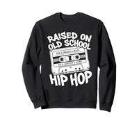 Raised On Old School Hip Hop Cassette Tape Retro Music Art Sweatshirt