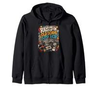 Raised On Old School Hip Hop Classic Retro Beats Zip Hoodie