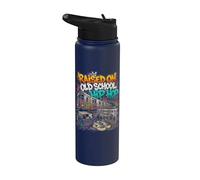 Raised On Old School Hip Hop Retro Rap Vibes Stainless Steel Insulated Water Bottle