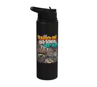 Raised On Old School Hip Hop Retro Rap Vibes Stainless Steel Insulated Water Bottle