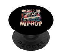 Raised On OldSchool Graffiti Rap Hip Hop Retro Cassette PopSockets Adhesive PopGrip