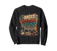 Raised On Oldschool Hip Hop Retro Music Style Sweatshirt