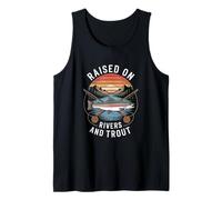 Raised On Rivers and Trout Fly Fishing Angler Tank Top