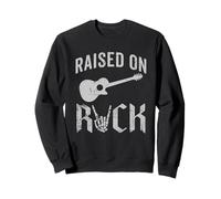 Raised On Rock Vintage Guitar Rock Bands Music Lovers Retro Sweatshirt