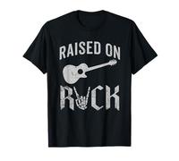 Raised On Rock Vintage Guitar Rock Bands Music Lovers Retro T-Shirt