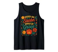 Raised on Sazón, Saved by Grace, Latina with Faith & Flavor Tank Top